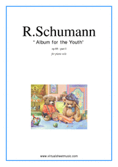 Cover icon of Album for the Youth (COMPLETE) sheet music for piano solo by Robert Schumann, classical score, easy/intermediate skill level