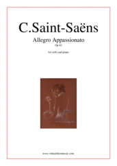 Cover icon of Allegro Appassionato Op.43 sheet music for cello and piano by Camille Saint-Saens, classical score, advanced skill level