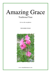 Cover icon of Amazing Grace (intermediate) sheet music for two alto saxophones, intermediate duet