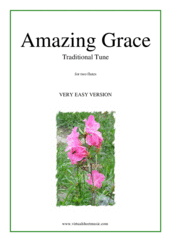 Cover icon of Amazing Grace (for beginners) sheet music for two flutes, beginner duet