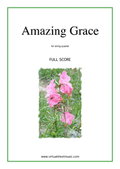Amazing Grace (COMPLETE) for string quartet or string orchestra - easy orchestra sheet music