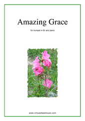 Cover icon of Amazing Grace sheet music for trumpet and piano, easy skill level