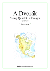 Cover icon of Quartet Op.96 No.12 "The American" (parts) sheet music for string quartet by Antonin Dvorak, classical score, intermediate/advanced skill level