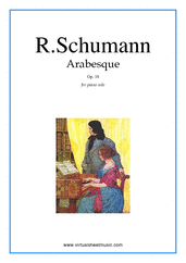 Cover icon of Arabesque, Op.18 sheet music for piano solo by Robert Schumann, classical score, intermediate skill level