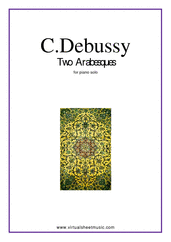 Cover icon of Two Arabesques sheet music for piano solo by Claude Debussy, classical score, intermediate skill level