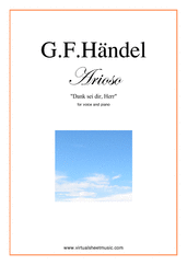 Cover icon of Arioso - Dank sei dir, Herr sheet music for voice and piano by George Frideric Handel, classical wedding score, easy skill level
