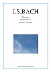 Cover icon of Arioso sheet music for violin and piano by Johann Sebastian Bach, classical wedding score, intermediate skill level