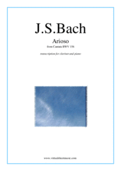 Cover icon of Arioso sheet music for clarinet and piano by Johann Sebastian Bach, classical wedding score, intermediate skill level
