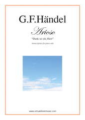 Cover icon of Arioso - Dank sei dir, Herr sheet music for piano solo by George Frideric Handel, classical wedding score, easy/intermediate skill level