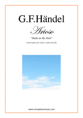 Cover icon of Arioso - Dank sei dir, Herr (score and parts) sheet music for string trio by George Frideric Handel, classical wedding score, easy/intermediate skill level