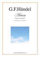 Cover icon of Arioso - Dank sei dir, Herr sheet music for cello and piano by George Frideric Handel, classical wedding score, easy skill level