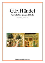 Arrival of the Queen of Sheba for piano solo - easy george frideric handel sheet music