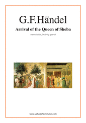 Cover icon of Arrival of the Queen of Sheba sheet music for string quartet by George Frideric Handel, classical wedding score, easy/intermediate skill level