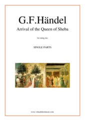 Cover icon of Arrival of the Queen of Sheba (parts) sheet music for string trio by George Frideric Handel, classical wedding score, easy/intermediate skill level