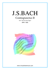Cover icon of The Art of the Fugue, BWV 1080 - Contrapunctus II sheet music for piano solo (organ or harpsichord) by Johann Sebastian Bach, classical score, intermediate piano (organ or harpsichord)