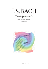 Cover icon of The Art of the Fugue, BWV 1080 - Contrapunctus V sheet music for piano solo (organ or harpsichord) by Johann Sebastian Bach, classical score, intermediate piano (organ or harpsichord)