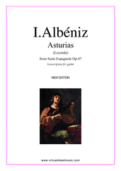 Asturias (Leyenda) for guitar solo - advanced spanish sheet music