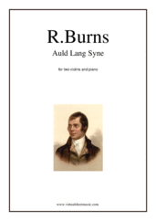 Cover icon of Auld Lang Syne sheet music for two violins and piano by Robert Burns, classical score, easy/intermediate duet