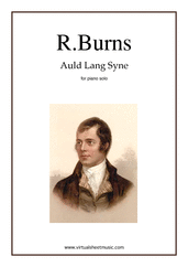 Auld Lang Syne for piano solo - intermediate robert burns sheet music