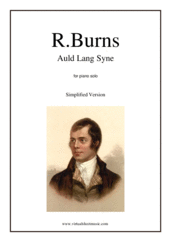 Auld Lang Syne (simplified) for piano solo - easy robert burns sheet music