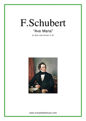 Cover icon of Ave Maria sheet music for flute and clarinet by Franz Schubert, classical wedding score, intermediate duet