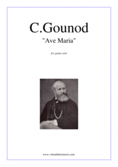 Cover icon of Ave Maria sheet music for guitar solo by Charles Gounod, classical wedding score, easy/intermediate skill level