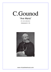 Ave Maria (in G for soprano) for voice and piano - charles gounod voice sheet music