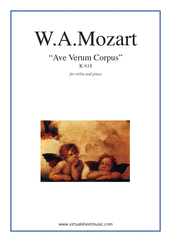 Cover icon of Ave Verum Corpus sheet music for violin and piano by Wolfgang Amadeus Mozart, classical score, easy/intermediate skill level
