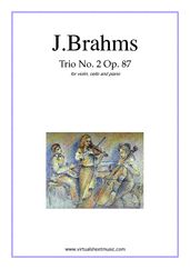 Cover icon of Trio No.2 Op.87 sheet music for violin, cello and piano by Johannes Brahms, classical score, advanced skill level