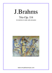 Cover icon of Trio Op.114 sheet music for clarinet (viola), cello and piano by Johannes Brahms, classical score, intermediate/advanced skill level