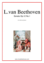 Cover icon of Sonata Op.12 No.1 sheet music for violin and piano by Ludwig van Beethoven, classical score, intermediate skill level