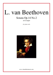 Cover icon of Sonata Op.14 No.2 sheet music for piano solo by Ludwig van Beethoven, classical score, intermediate/advanced skill level