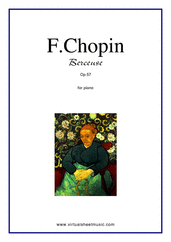 Cover icon of Berceuse Op.57 sheet music for piano solo by Frederic Chopin, classical score, advanced skill level
