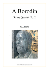 Cover icon of Quartet No.2 in D major (f.score) sheet music for string quartet by Alexander Borodin, classical score, advanced skill level