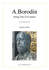 Cover icon of String Trio in G minor (parts) sheet music for string trio (two violins and cello) by Alexander Borodin, classical score, advanced skill level