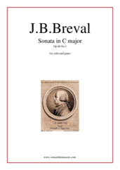 Cover icon of Sonata in C major Op.40 No.1 sheet music for cello and piano by Jean Baptiste Breval, classical score, intermediate skill level