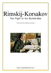 Cover icon of The Flight of the Bumblebee sheet music for double-bass and piano by Nikolai Rimsky-Korsakov, classical score, advanced skill level