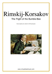 The Flight of the Bumblebee for clarinet and piano - advanced nikolai rimsky-korsakov sheet music