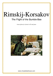Cover icon of The Flight of the Bumblebee sheet music for clarinet in Eb and piano by Nikolai Rimsky-Korsakov, classical score, advanced skill level