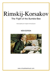 Cover icon of The Flight of the Bumblebee sheet music for trumpet and piano by Nikolai Rimsky-Korsakov, classical score, advanced skill level
