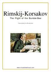 Cover icon of The Flight of the Bumblebee sheet music for cello and piano by Nikolai Rimsky-Korsakov, classical score, advanced skill level