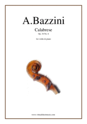 Cover icon of Calabrese Op.34 No.6 sheet music for violin and piano by Antonio Bazzini, classical score, advanced skill level
