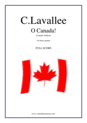 Cover icon of O Canada! (f.score) sheet music for brass quintet by Calixa Lavallee, easy/intermediate skill level
