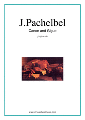 Cover icon of Canon in D and Gigue sheet music for flute solo by Johann Pachelbel, classical wedding score, intermediate skill level