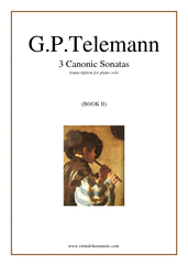 Cover icon of Canonic Sonatas, book II sheet music for piano solo by Georg Philipp Telemann, classical score, intermediate skill level
