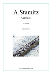 Cover icon of Caprices, part I (1-4) sheet music for flute solo by Anton Stamitz, classical score, intermediate/advanced skill level