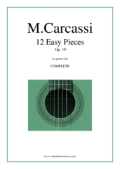 Cover icon of 12 Easy Pieces Op.10 (COMPLETE) sheet music for guitar solo by Matteo Carcassi, classical score, intermediate skill level