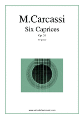 Cover icon of Caprices, Op.26 sheet music for guitar solo by Matteo Carcassi, classical score, intermediate skill level