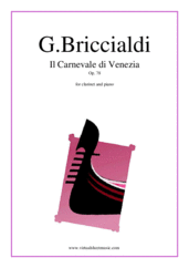 Cover icon of Il Carnevale di Venezia sheet music for clarinet and piano by Giulio Briccialdi, classical score, advanced skill level