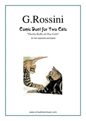 Comic Duet for Two Cats for two sopranos and piano - intermediate gioacchino rossini sheet music